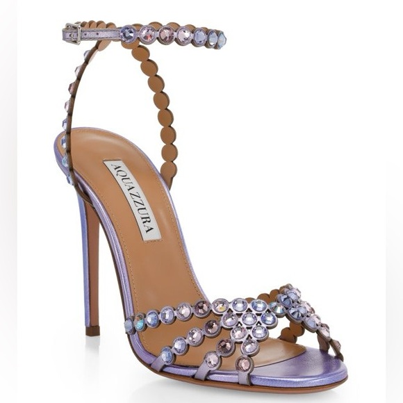 AQUAZZURA Tequila Crystal-Embellished Ankle-Strap Sandals $1,350 36 - Picture 3 of 12